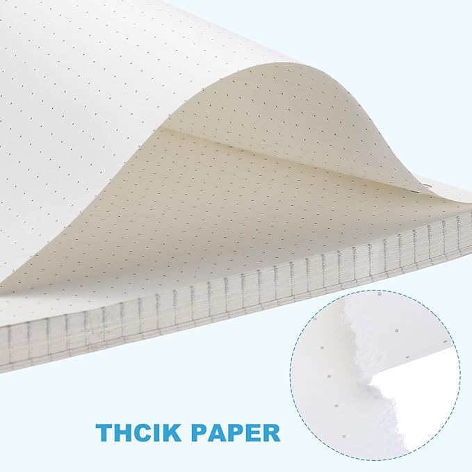 PATIKIL A6 Dot Grid Paper 6-Ring Binder Loose Leaf Planner Filler Paper Planner Inserts, 80 Sheets/160 Pages, Lined
