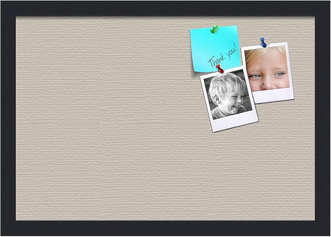 PinPix 19x13 Inch Cork Bulletin Board. This Decorative Framed Pin Board Comes with Desert Pastel Design and a Satin Black Frame. Ideal for Home Office Decor or Message Board (PinPix-1815)