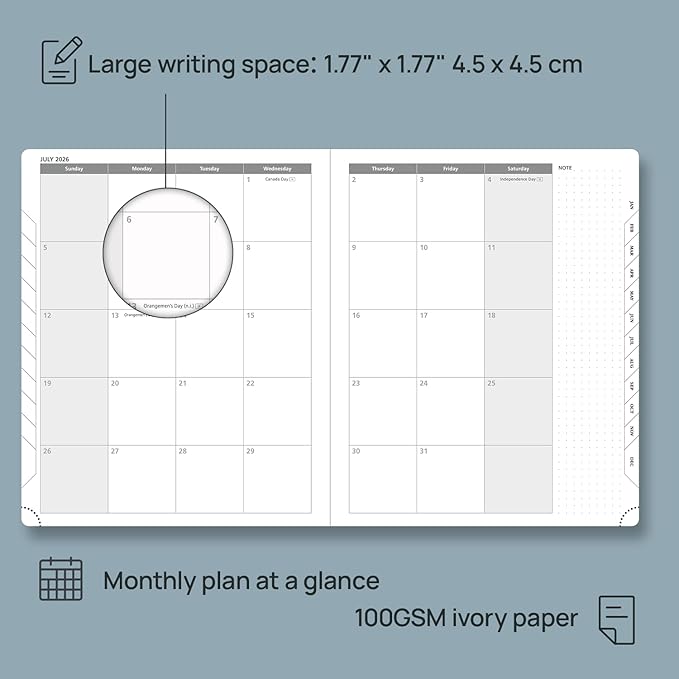 POPRUN 2026 Planner (Large Size 8.5''x 10.5'' Hardcover) - Daily Weekly and Monthly Calendar Agenda 2026 Appointment Book with Hourly Time Slots, Monthly Tabs, 100 GSM - Violet