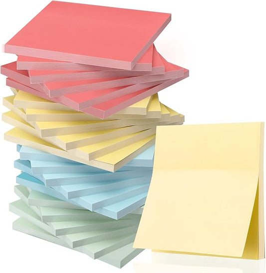 Fainne 60 Pack Sticky Notes Bulk Back to School Supplies Self Stick Note Pads Paper Memo for Office First Day of School Student Teacher Essentials (3x3inch,Lively Colors)