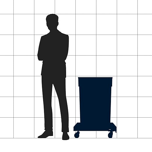 23 Gallon Red Slim Jim Trash Can with Bottle Lid and Dolly