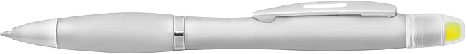 DISCOUNT PROMOS 10 Marathon Gel Highlighter Pens Pack - Twist Mechanism, Ballpoint - Silver