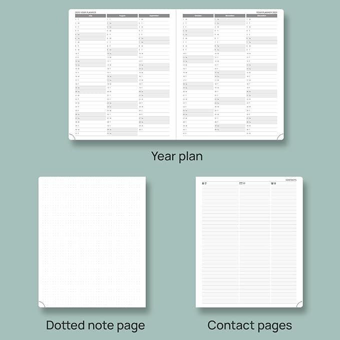 POPRUN Planner 2025-2026 Weekly Notebook (Large 8.5''x 10.5'') Academic Calendar (JUL.25 - JUN.26) Appointment Book with Monthly Tabs, Leather Soft Cover, Inner Pocket, 100 GSM - Pink