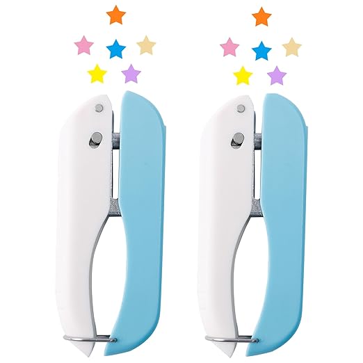 UCEC Star Hole Punch 1/4 Inch Single Puncher, Paper Punches for Crafting, Mini Hole Puncher for DIY Scrapbook Tool, Crafts, Foldable Save Storage Space Small Star Shaped Hole Punch (2 Pack)