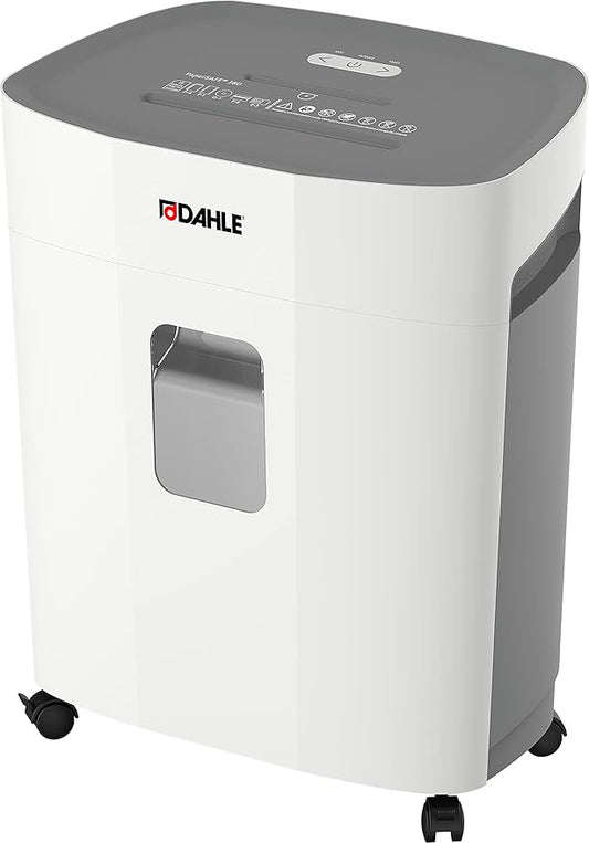 Dahle PaperSAFE PS 380 Paper Shredder, Oil Free, Jam Protection, Security Level P-4, 15 Sheet Max, Shreds CDs, Staples, Paper Clips & Credit Cards
