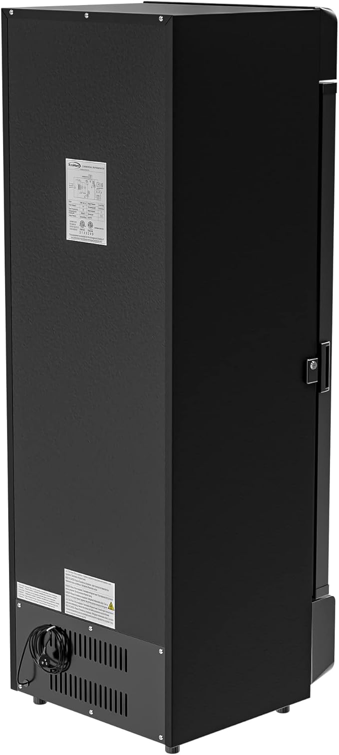 KoolMore Commercial One Glass Door Display Upright Beverage Refrigerator Cooler Merchandiser - 12 Cu. Ft [Black] (MDR-1GD-12C)