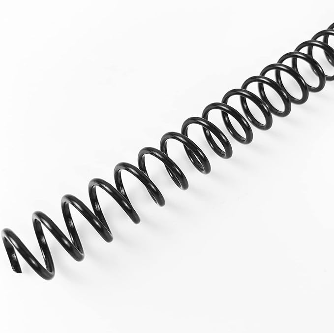 Binditek 100 Pack Plastic Spiral Binding Coils, 10mm(3/8"), 75 Sheet Capacity, 4:1 Pitch, Black, 48Loops, for Letter Size, for Students and Coworkers