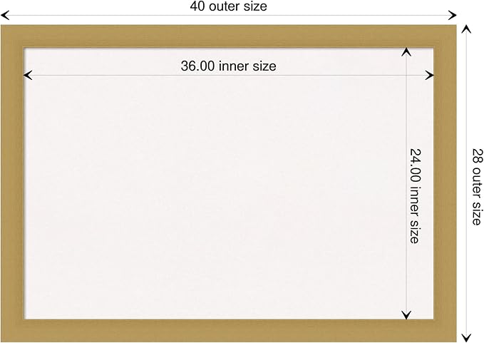 Amanti Art White Cork Board for Wall, 28x40 Vision Board with Gold Frame, Large Corkboard Office Decor for Home Organization, Casual Corkboard Pinboard to display items for home organization