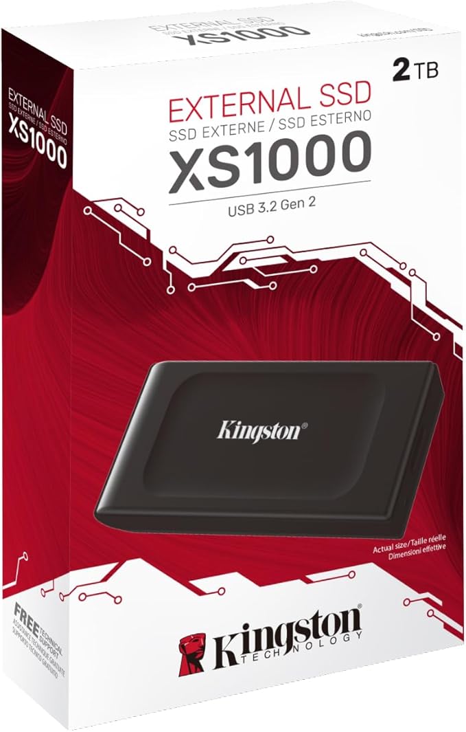 Kingston XS1000 2TB SSD | Pocket-Sized | USB 3.2 Gen 2 | External Solid State Drive | Up to 1050MB/s | SXS1000/2000G