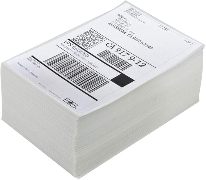4x6 Thermal Labels, Shipping Labels with Perforated Line, Commercial Grade Thermal Shipping Label Paper, Pack of 500