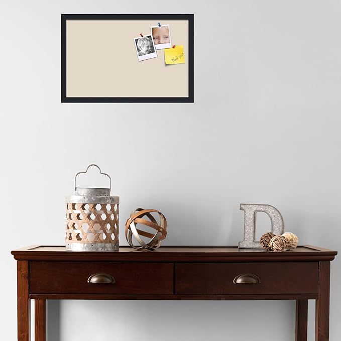 PinPix 22x14 Inch Cork Bulletin Board. This Decorative Framed Pin Board Comes with Desert Pastel Design and a Satin Black Frame. Ideal for Home Office Decor or Message Board (PinPix-1815)