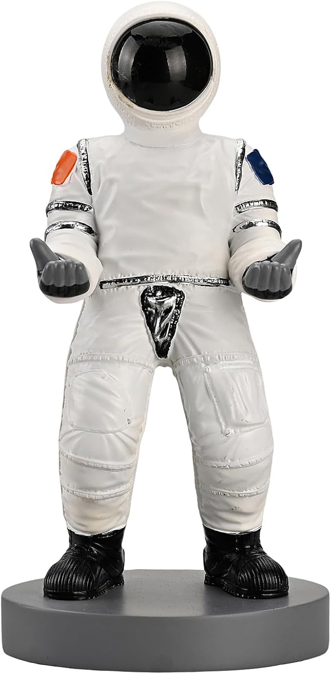 Astronaut Mobile Phone & Pen Holder, Device Stand, Desk Organizer Decorative Pencil Holder (White&Black)