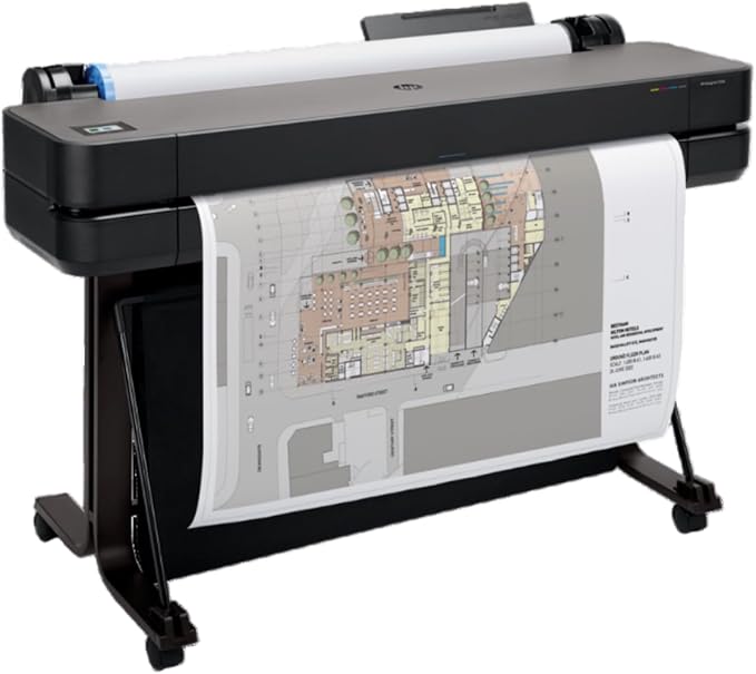 HP DesignJet T630 Large Format 24-inch Plotter Printer, with Auto Sheet Feeder, Media Bin & Stand (5HB09D) - New Model