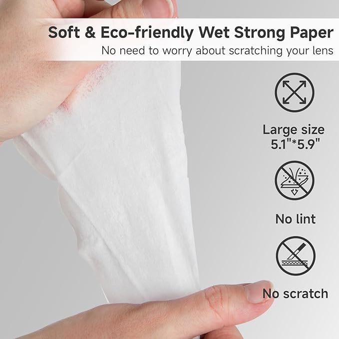 Anti Fog Lens Wipes for Eyeglasses, [150 Pre-Moistened Individually Wrapped Wipes] [Non-Scratching & Non-Streaking] Cleaner Wipes for Glasses, Sunglass, Phone Screen Camera Lens, Goggles