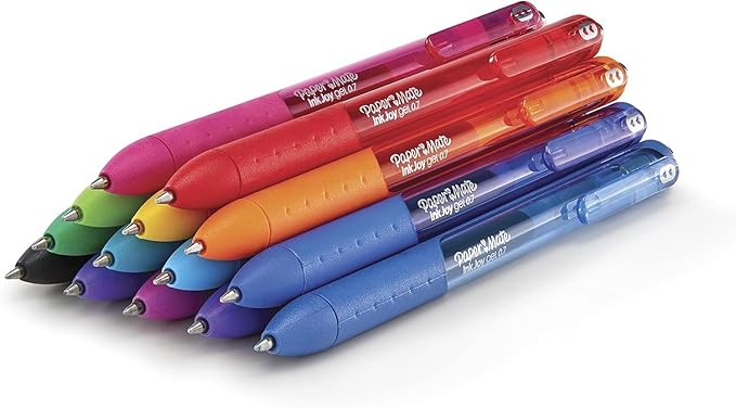 Paper Mate InkJoy Gel Pens, Green Ink, Medium Point (0.7mm), 6 Count, Bundle with Plastic Reusable Pouch