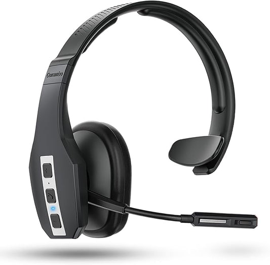 Conambo Trucker Bluetooth Headset (JBT600) with Tri-Mic Noise Cancelling, CVC 8.0, Mute Button, 60Hrs Battery Life – Wireless Headset for Truck Drivers, Cell Phones & Office Use