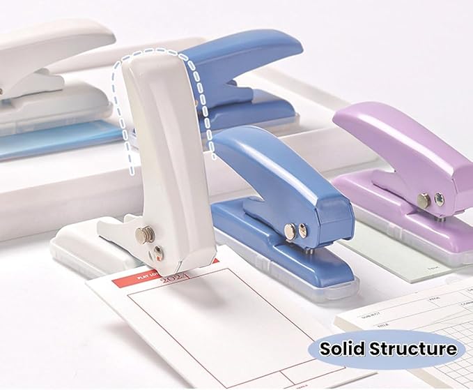 Single Hole Punch, 40 Sheets Punch Capacity Hole Puncher Heavy Duty Hole Puncher Single Small Hole Punch One Hole Puncher for Crafts Paper Cards Tags Scrapbook-1/4 inch Hole, Blue