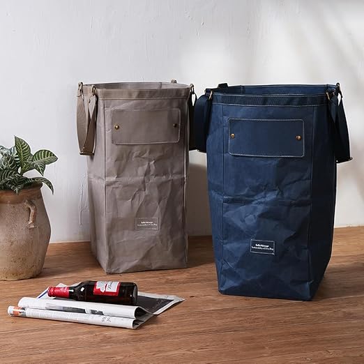 Kitchen Recycling Bin Indoor, Paper, Can, Trash Recycle Bin Combo (Navy+Grey)