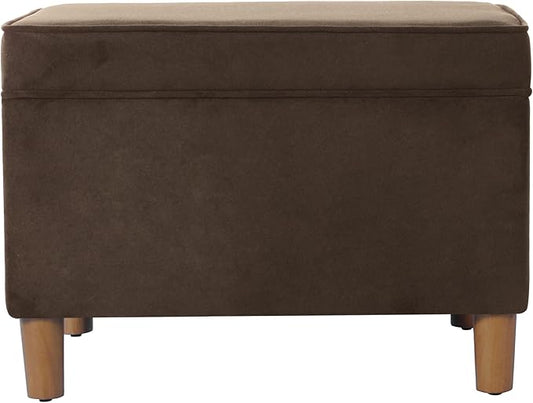 Home Decor | Dinah Collection Modern Storage Ottoman | Ottoman with Storage for Living Room & Bedroom(Chocolate Brown Velvet)