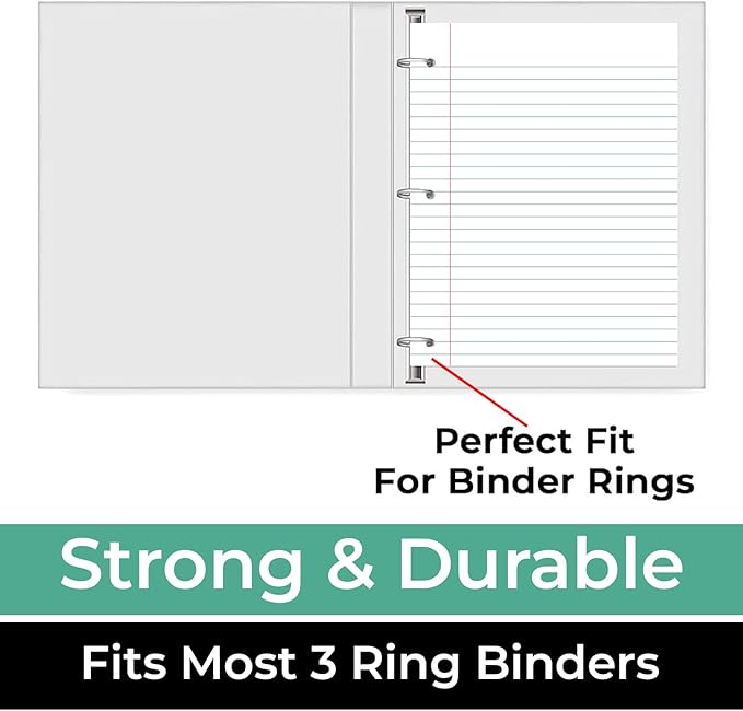6 Pack Loose Leaf Paper, 900 Sheets, Wide Ruled Paper, 8" x 10.5", Bulk Notebook Paper, 150 Sheets/Pack, Fits Standard 3 Ring Binders, Wide Ruled Filler Paper for School, White Notebook Paper