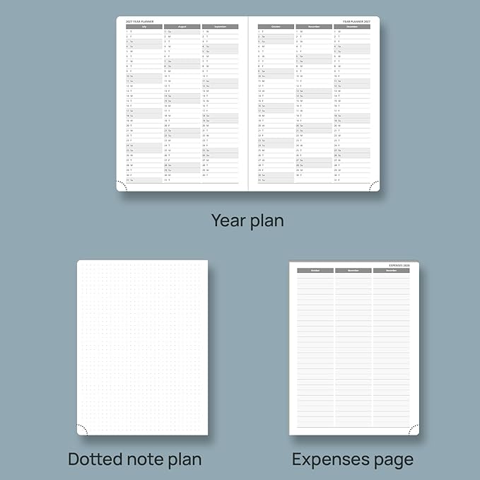 POPRUN 2026 Planner (Medium Size 8.5''x 6.5'' Hardcover) - Daily Weekly and Monthly Calendar Agenda 2026 Appointment Book with Hourly Time Slots, Monthly Tabs, 100 GSM - Orange