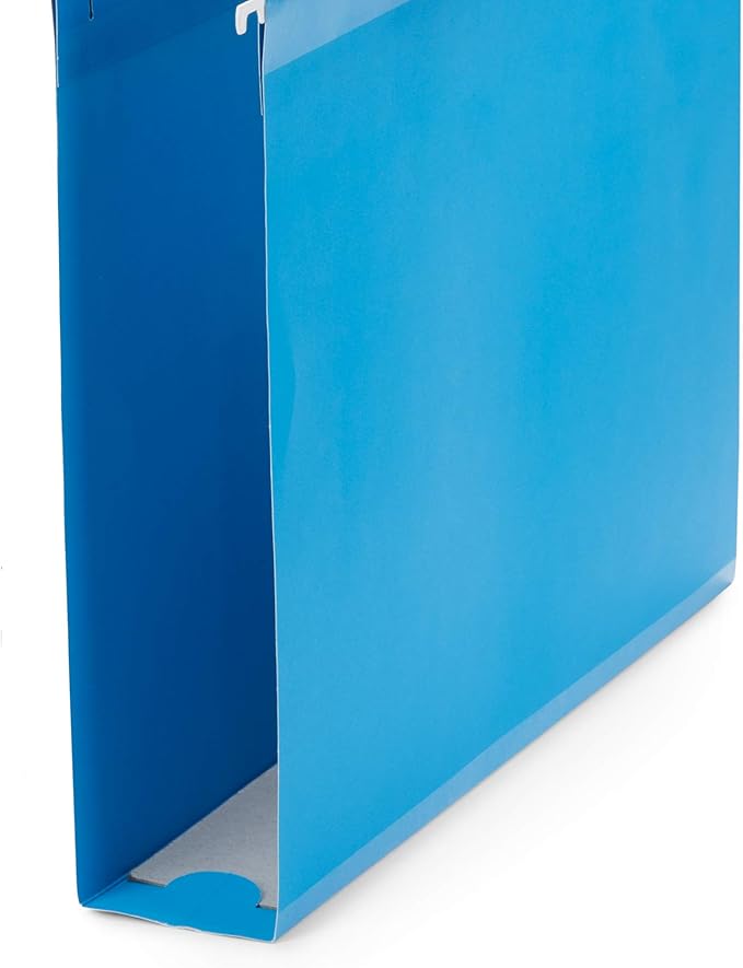 Blue Summit 50 Extra Capacity Hanging File Folders Letter Size, 2 Inch Expansion, Hanging File Folders Extra Capacity, Designed for Bulky Files, Filing Cabinets, Medical Charts, Assorted Colors