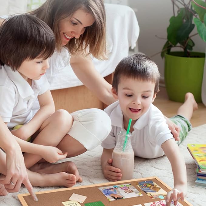 24” x 36” Cork Boards for Walls with Wooden Frame 1pack, Double Sided Office Board for Wall Organizer, Bulletins Board Decorative Hanging Pin Board for School, Home & Office, Notice Board Memo Board