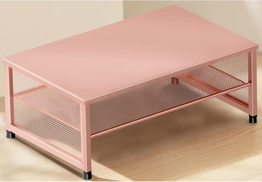 Computer Monitor Stand Riser, Desk Organizers and Accessories, Printer & Laptop Stand, Office Desk Accessories & Desktop Workspace Organizers for Office Supplies (Rose Gold)