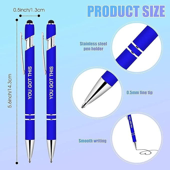 20 Pcs Inspirational Pens - Motivational Ballpoint Pens Bulk with quotes Stylus Tip Gifts for School Office Supplies Black Ink