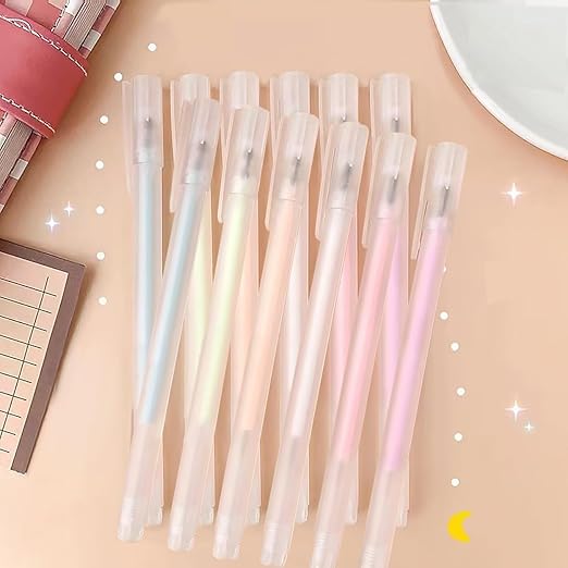 Scrapbook Quick Dry Glue Pen 12PCS Set, Crafting Fabric Pen Liquid Glue Pen for Papercrafts, Handmade Stationery, DIY Foil-Stamping, Back to School Supply, Year 6+ (12PCS Set-Forsted Holder Type)