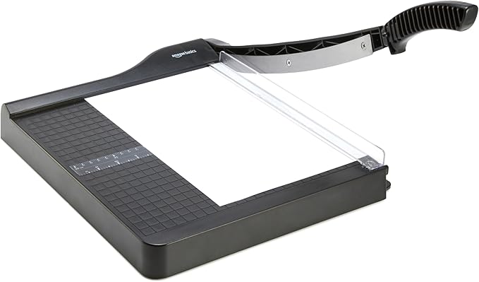 Amazon Basics Paper Trimmer Cutter for Office and Crafts, Heavy-Duty, Portable Paper Slicer, 12-Inch, 10-Sheet Cardstock