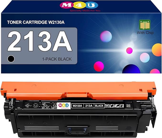 213A Black Toner Cartridge W2130A(with Chip) Compatible with 213A Toner Cartridges for Enterprise 5700dn 6700dn 6701dn, MFP 5800 6800, Flow MFP 5800 6800(1Pack, Black)
