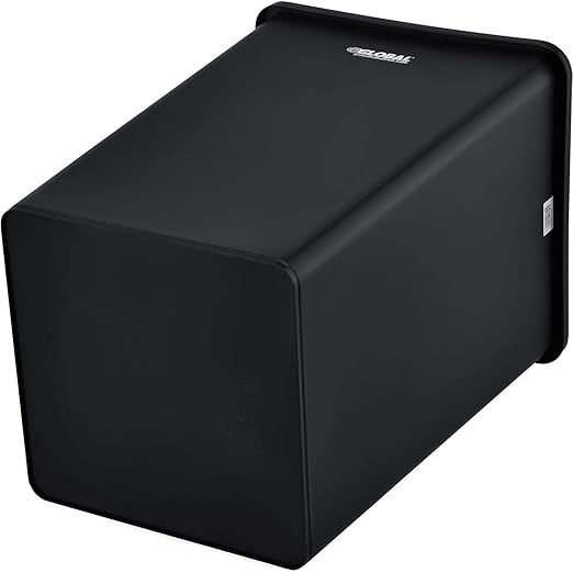 Global Industrial Square Plastic Garbage Can, Open Top, 55 Gallon Capacity, Indoor/Outdoor Rated, 19-1/2"W x 19-1/2"D x 34"H, Utility Trash Can, No Lid, Black