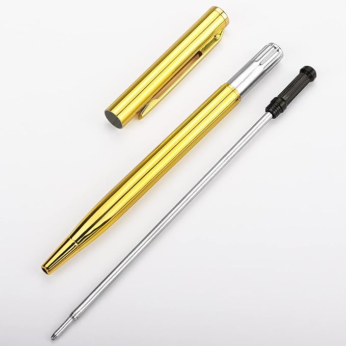 3 Pack Slim Ballpoint Pens Black ink Medium Point 1.0 mm Writting Pen, Great Gift for Wedding Business Office Students Teachers Christmas (Gold)