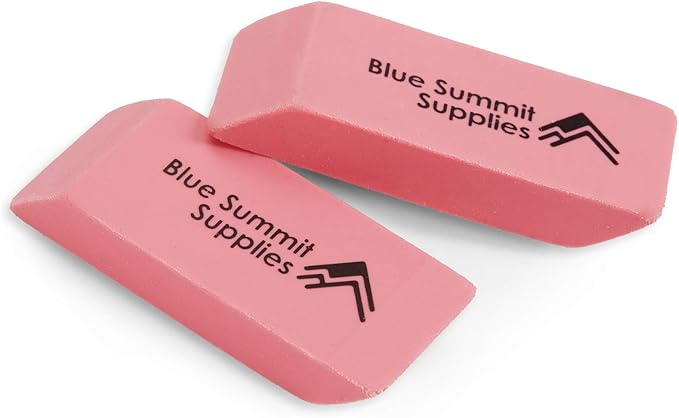 Blue Summit Supplies Pink Erasers, Bulk Erasers for Art, School, and Office Use, Classroom Set, 36 Pack