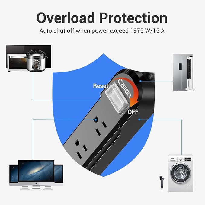 IPX6 Outdoor Power Strip Weatherproof, Waterproof Surge Protector with 3 Wide Outlet 25FT Long Extension Cord, Wall Mountable for Outside Decorations and More UL Listed(Black)