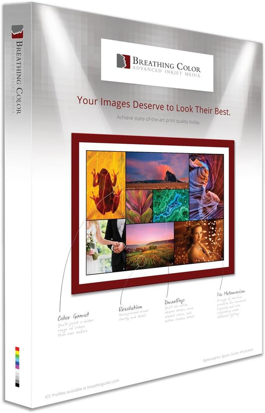 Optica One is a Luxurious 300 gsm Smooth Matte Fine Art Inkjet Paper Offered in size 17"x25”, 25 Sheets; Its Bright White Color is Ideal for Black and White and Color Prints. 100% Archival Certified
