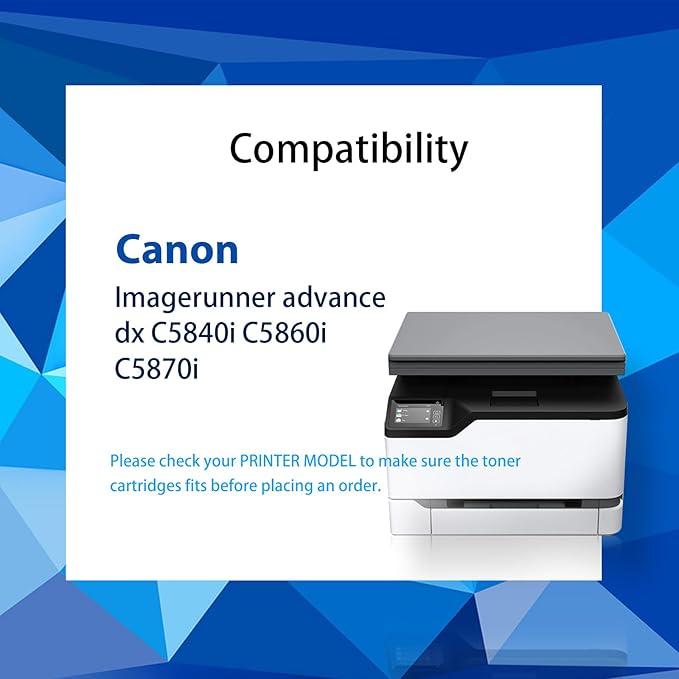 GPR61 GPR-61 Toner Cartridge Compatible for Canon 3763C003AA 3764C003AA 3765C003AA 3766C003AA for Canon Imagerunner Advance dx C5840i C5860i C5870i Laser Printer (BK/C/M/Y,4-Pack)