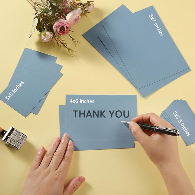 50 Sheets Blank Cardstock Paper 250 GSM Thick Heavy Cards Stock for DIY Art Projects, Card Making, Postcards, Greeting Cards, Birthday Party, Wedding Invitations (Dusty-Blue, 5x7 inches)