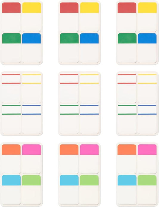KICNIC Sticky Tabs 1 Inch, 720pcs Book Tabs, Colored Page Markers Self Adhesive, Repositionable Note Tabs for Documents, Books, Paper, Notebooks, Filing and Folders [36 Sets, 10 Colors]