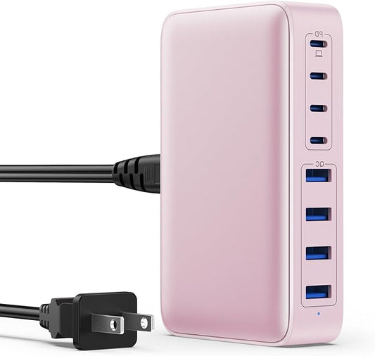 USB C Charger 200W USB C Charger Block,Upgraded GaN III 8-Port Fast Charging Station Hub,PD 65W Laptop Charging Adapter Compatible with MacBook Pro/Air,DELL,Steam Deck,iPhone 16/15/14,Galaxy S23/22