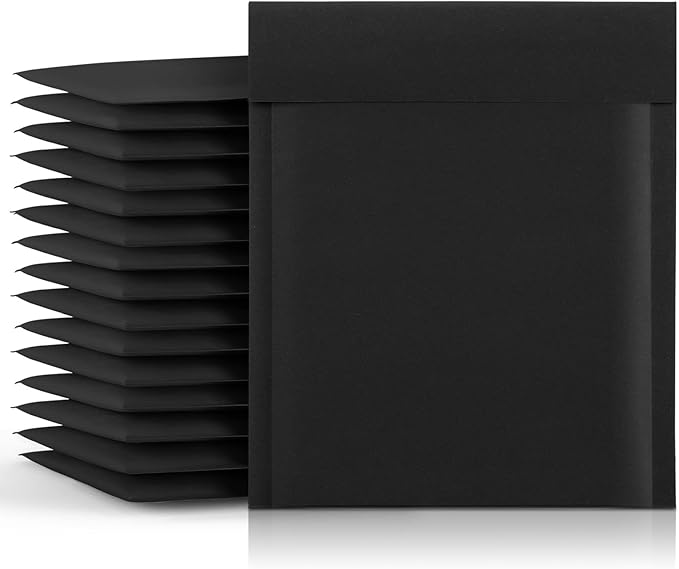 Fuxury Kraft Bubble Mailer 8.5x12 Inch 25 Pack，Strong Adhesion Padded Envelopes,Self Seal Bubble Envelopes, Waterproof Cushioned Padded Mailers Packaging for Small Business,Bulk Black