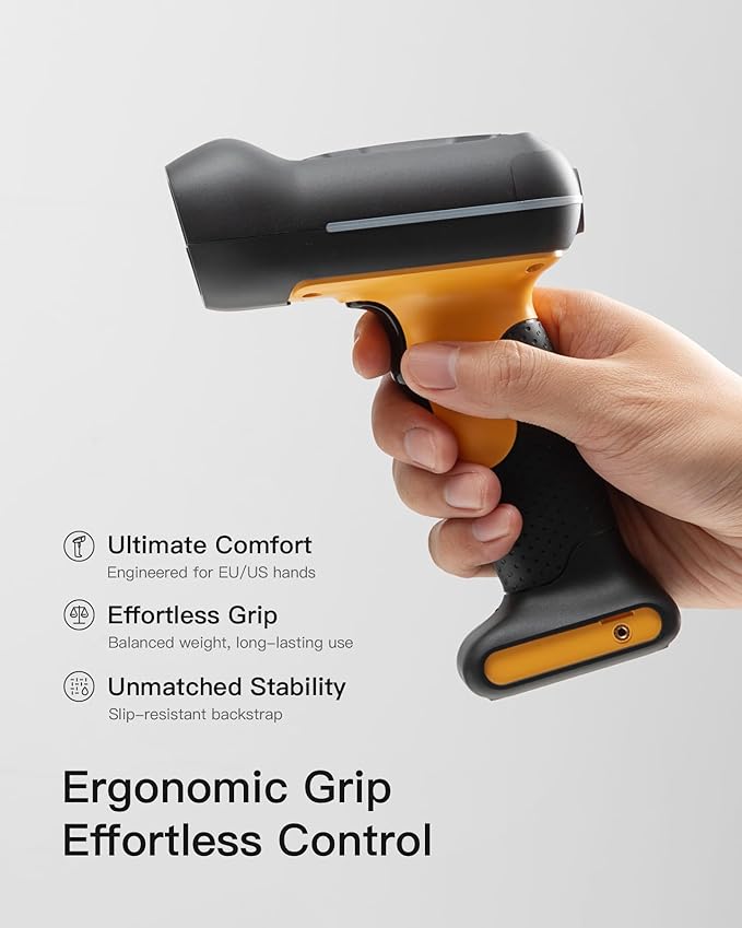 Inateck Industrial Barcode Scanner Bluetooth, 1D Scanner Wireless with IP67 Waterproof and Dustproof, Handscanner with App & SDK，BCST-61