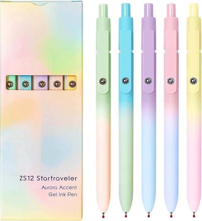 5pcs Gel Pens Morandi (0.5mm Tip) and 5pcs Gel Pens Pastel (0.7mm Tip)