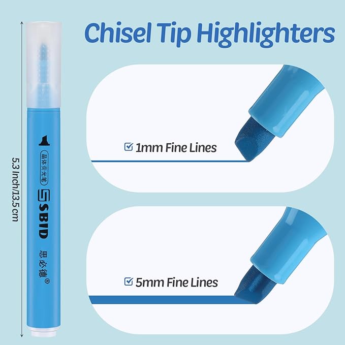 120 Pcs Highlighters Bulk 6 Assorted Colors Chisel Tip Pack Highlighter Set Fluorescent Highlighters Quick Drying Highlighter Markers Pens for School Classroom Office Home