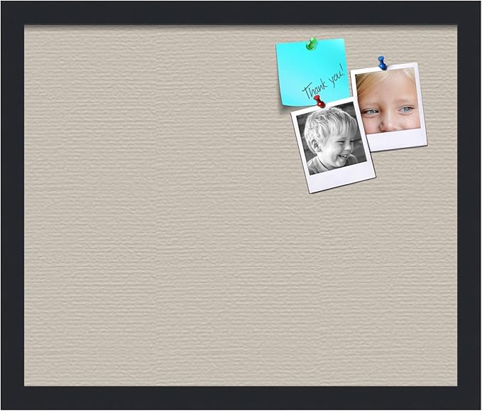 PinPix 18x15 Inch Cork Bulletin Board. This Decorative Framed Pin Board Comes with Desert Pastel Design and a Satin Black Frame. Ideal for Home Office Decor or Message Board (PinPix-1815)