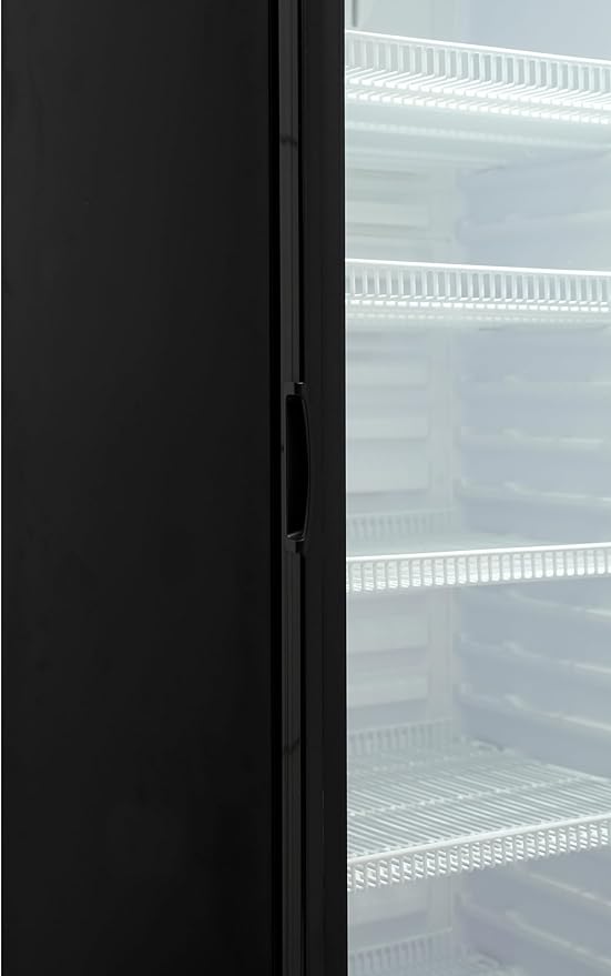 KoolMore KM-MDR-1GD-15C 26 in. Commercial Glass Door Merchandiser Refrigerator with LED Lights, 15 cu. ft. in Black, ETL Listed