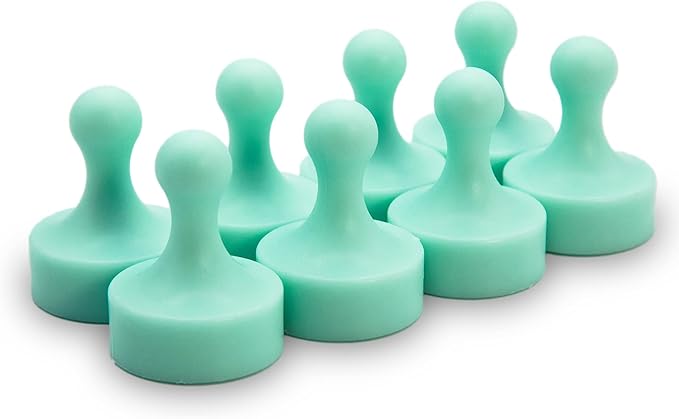 GLASSBOARD STUDIO Powerful Neodymium Magnets, Pawn-Shaped - Strong Fridge/Refrigerator and Whiteboard Magnet, Ideal for Office, Kitchen, Crafts - Rare Earth, Heavy Duty (8, Summer Mint)