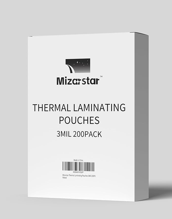 Thermal Laminating Pouches, 9 x 11.5 Inches, 3 Mil, Letter Size, Clear, 200 Pack, Premium Quality Laminating Sheets