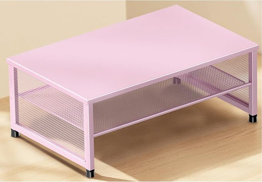 Computer Monitor Stand Riser, Desk Organizers and Accessories, Printer & Laptop Stand, Office Desk Accessories & Desktop Workspace Organizers for Office Supplies (Pink)